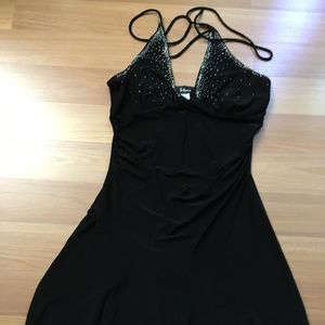 Taboo Midi Black Tie-back Dress Sz. Large USA MADE